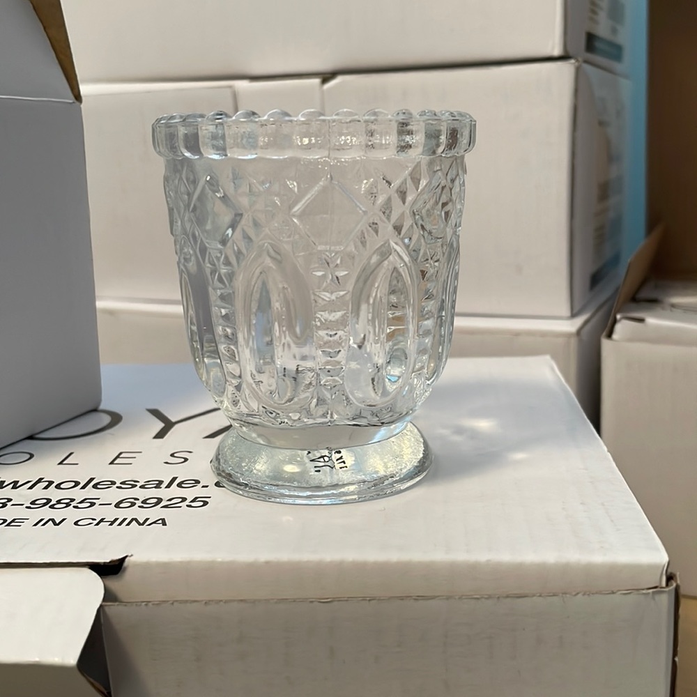 Vintage-looking glass votive holders